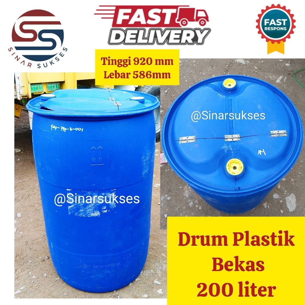 Drum Plastik Bekas 200 liter / Penampung Air