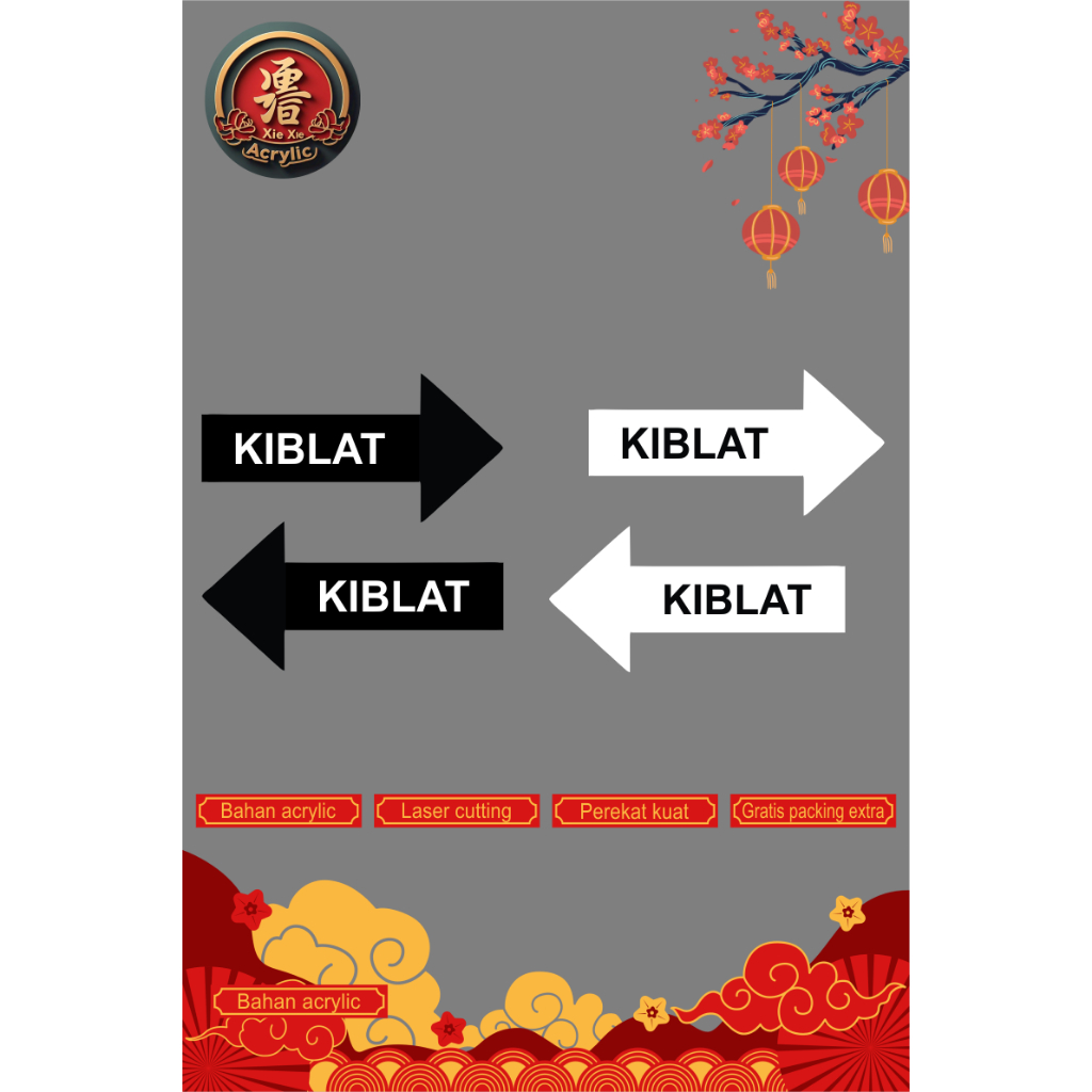 

Xie Acrylic Kiblat PANAH