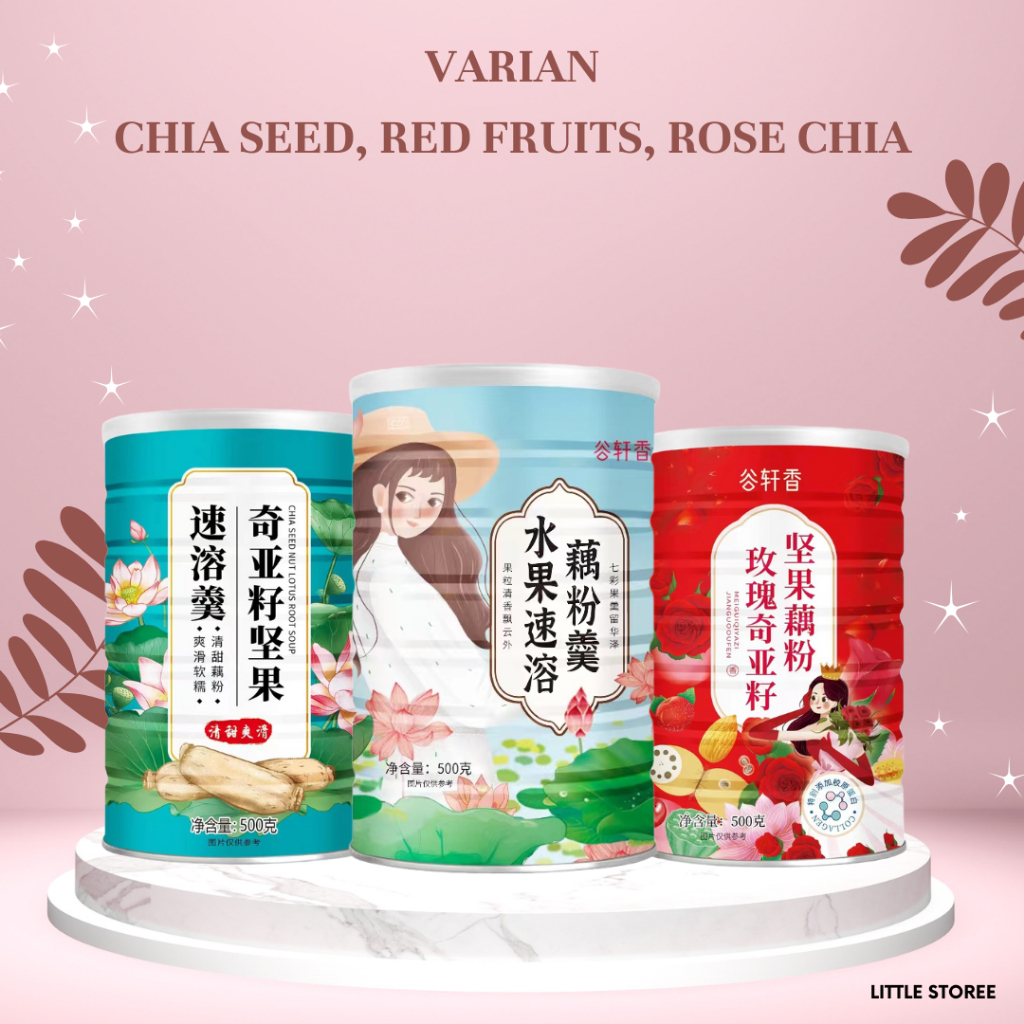 

BUNDLING 3 KALENG VARIAN OUFEN LOTUS ROOT POWDER BUAH/ FRUITS - ROSE CHIA SEED ALMOND/RED ROSE COLLAGEN - CHIA SEED/ALMOND BUBUR LOTUS ROOT POWDER [ BPOM ]