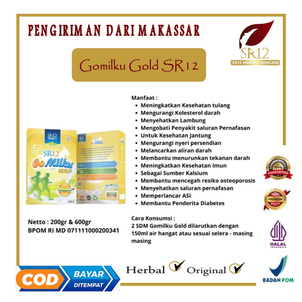 

Gomilku Gold SR12 Susu Kambing Etawa Rendah Lemak Tinggi Kalsium Bebas Gula