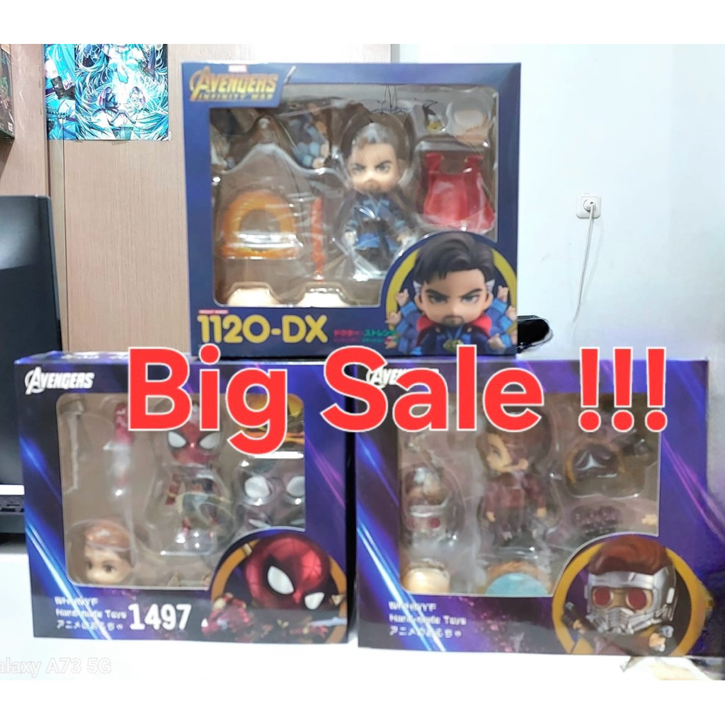 promo paket nendoroid iron spider, star lord dan dr strange set isi 3