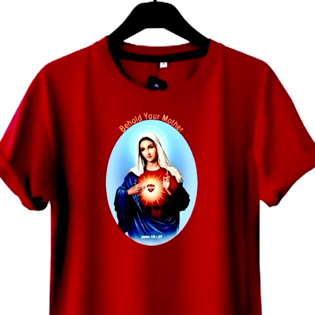 Kaos Rohani Bunda Maria Katolik  S-XXXXL JUMBO BIG SIZE & Size Anak 2-10tahun Unisex Couple Family K