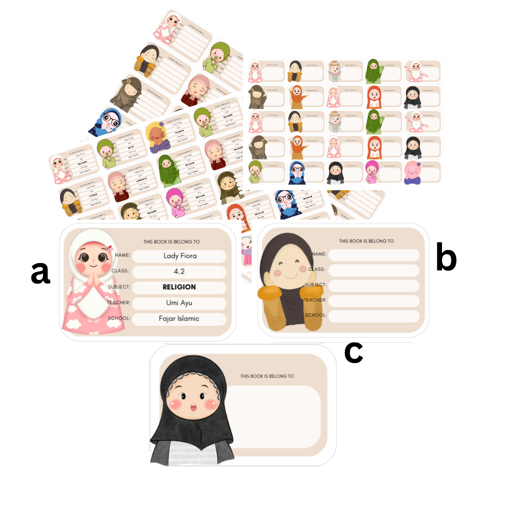 

Label Nama Buku dan Perlengkapan Sekolah Anak Muslimah 25 pcs