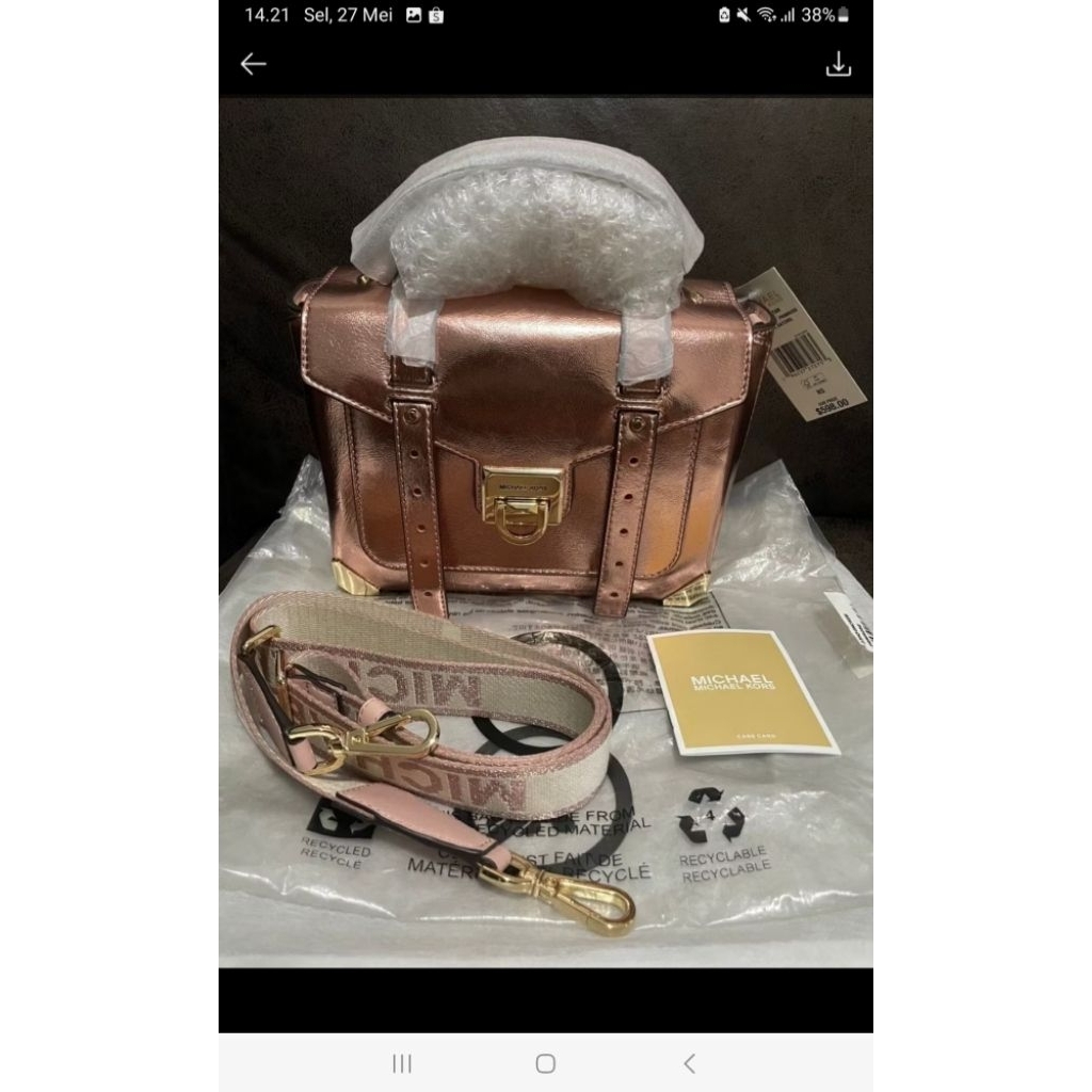 NEW ORIGINAL MK MICHAEL KORS MANHATTAN MEDIUM ROSEGOLD