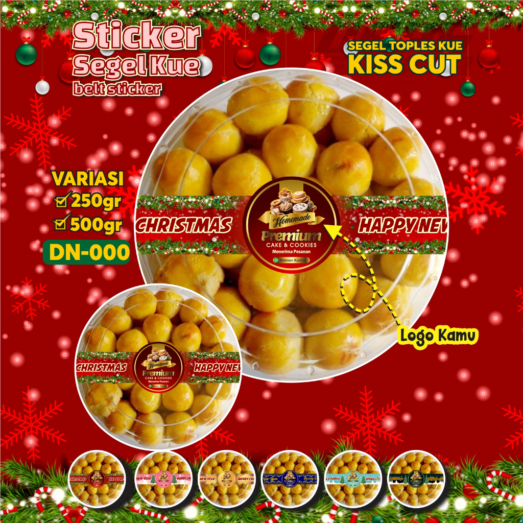 

Sticker belt Kue termurah label kue - merry christmas