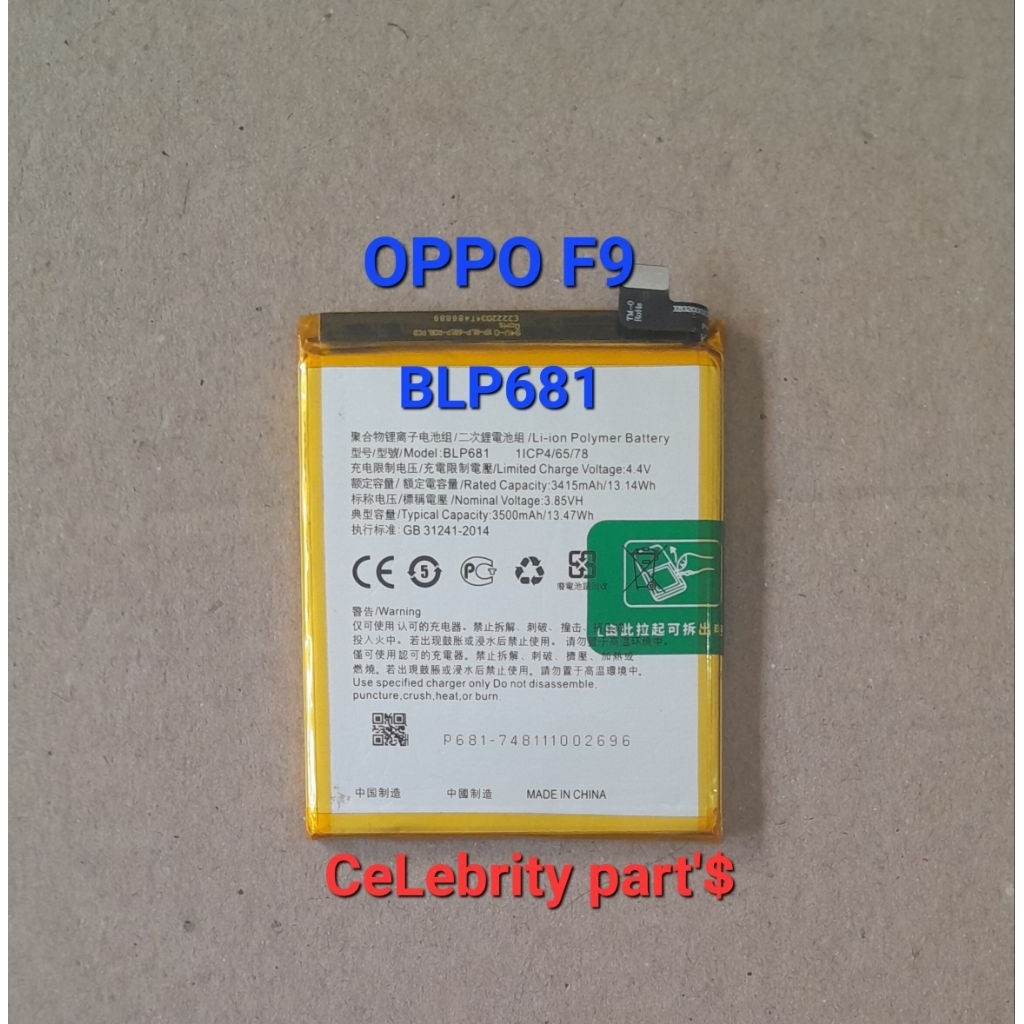 BATERAI OPPO F9 BATRE OPPO BLP681 ORI