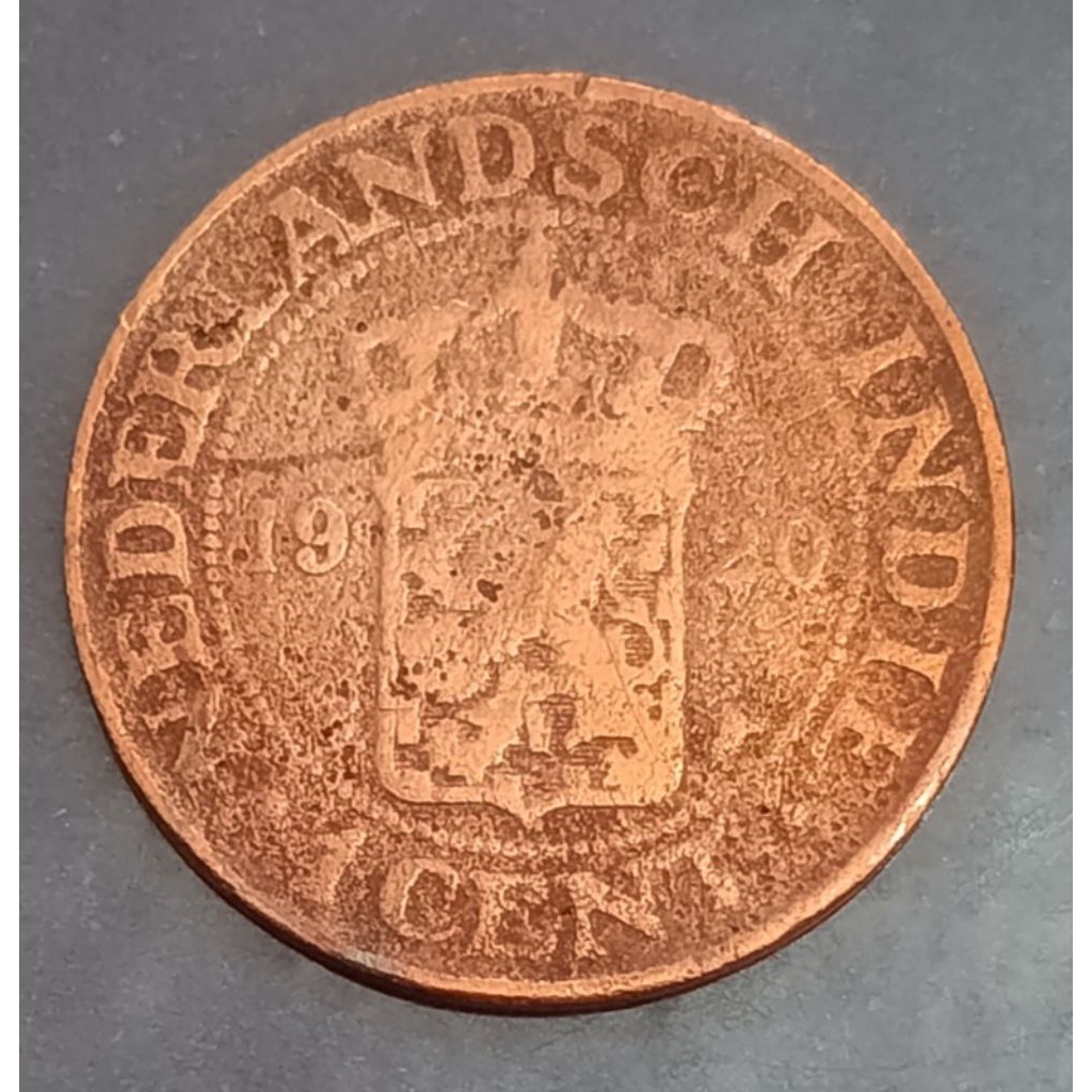 koin Nederland indie 1 cent tahun 1920..