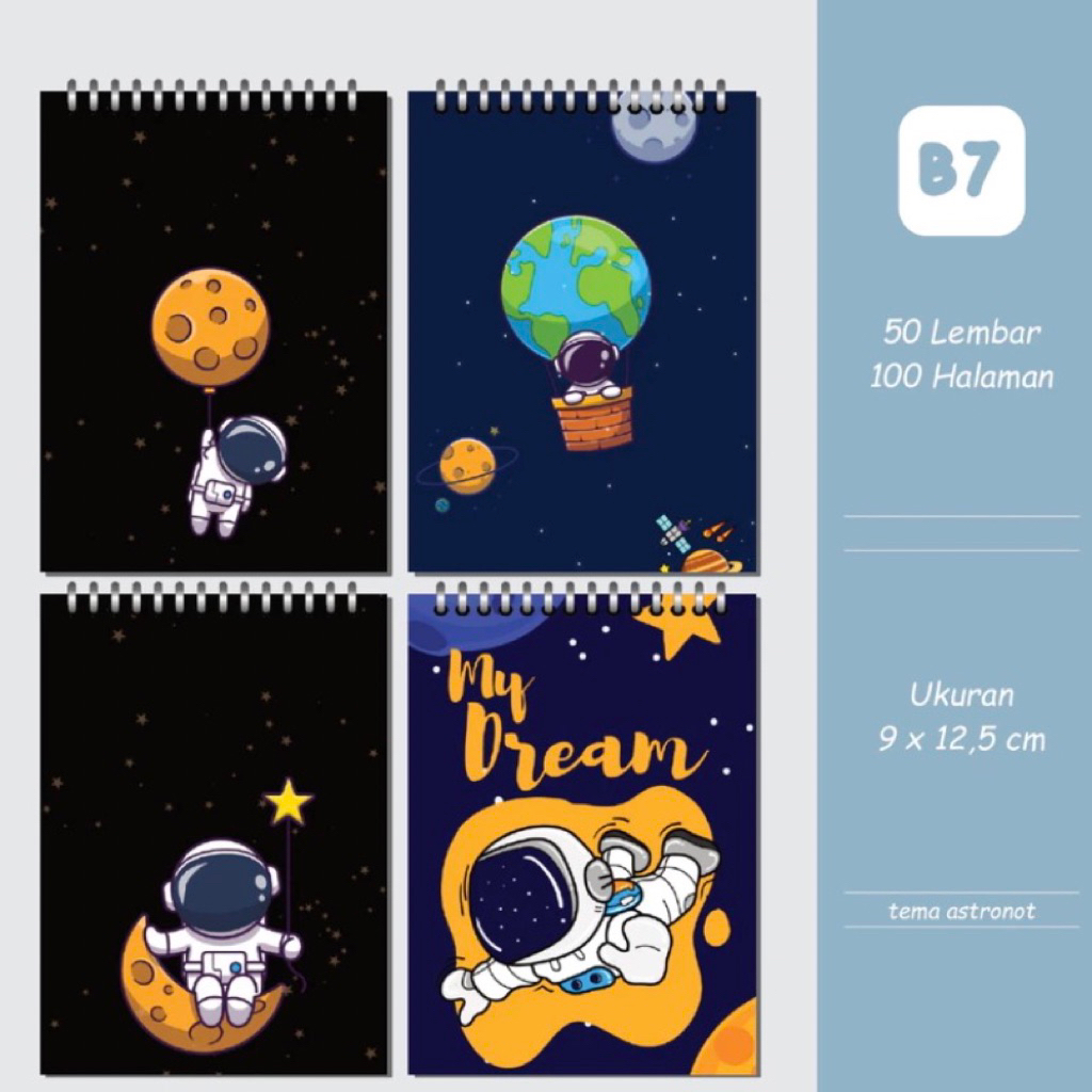 

botebook buku ring mini B7 100 halaman