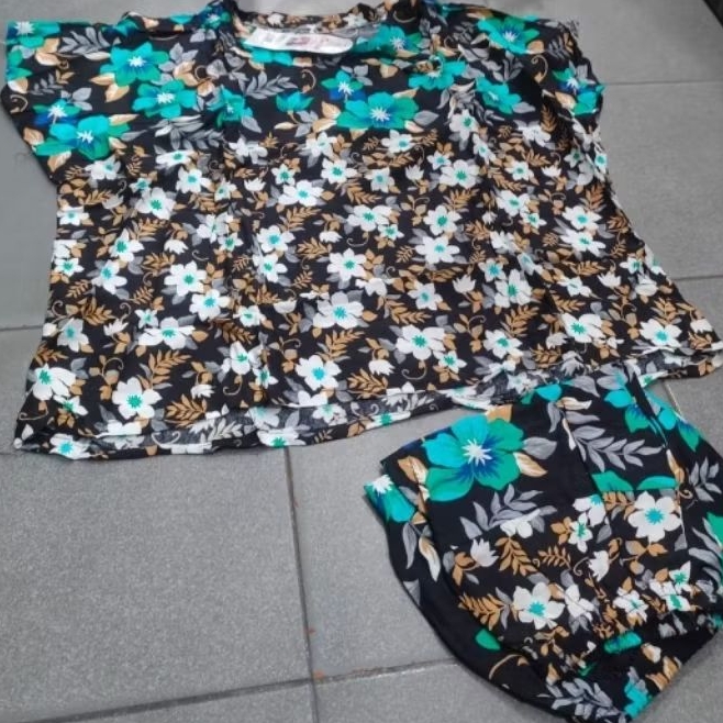 Baju tidur setelan batik celana pendek / fashion wanita