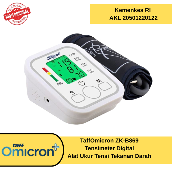 " TaffOmicron ZK-B869 Tensimeter Digital Alat Ukur Tensi Tekanan Darah "