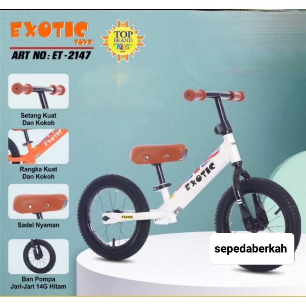 balance bike push bike sepeda keseimbangan exotic 2147 ban pompa velg jari jari