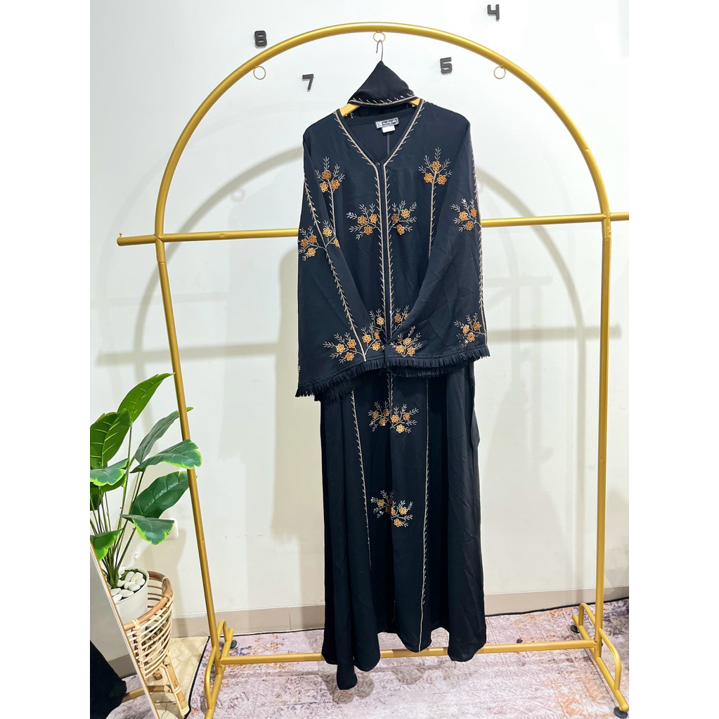 Abaya mesir kuffah/abaya mesir hitam bunga
