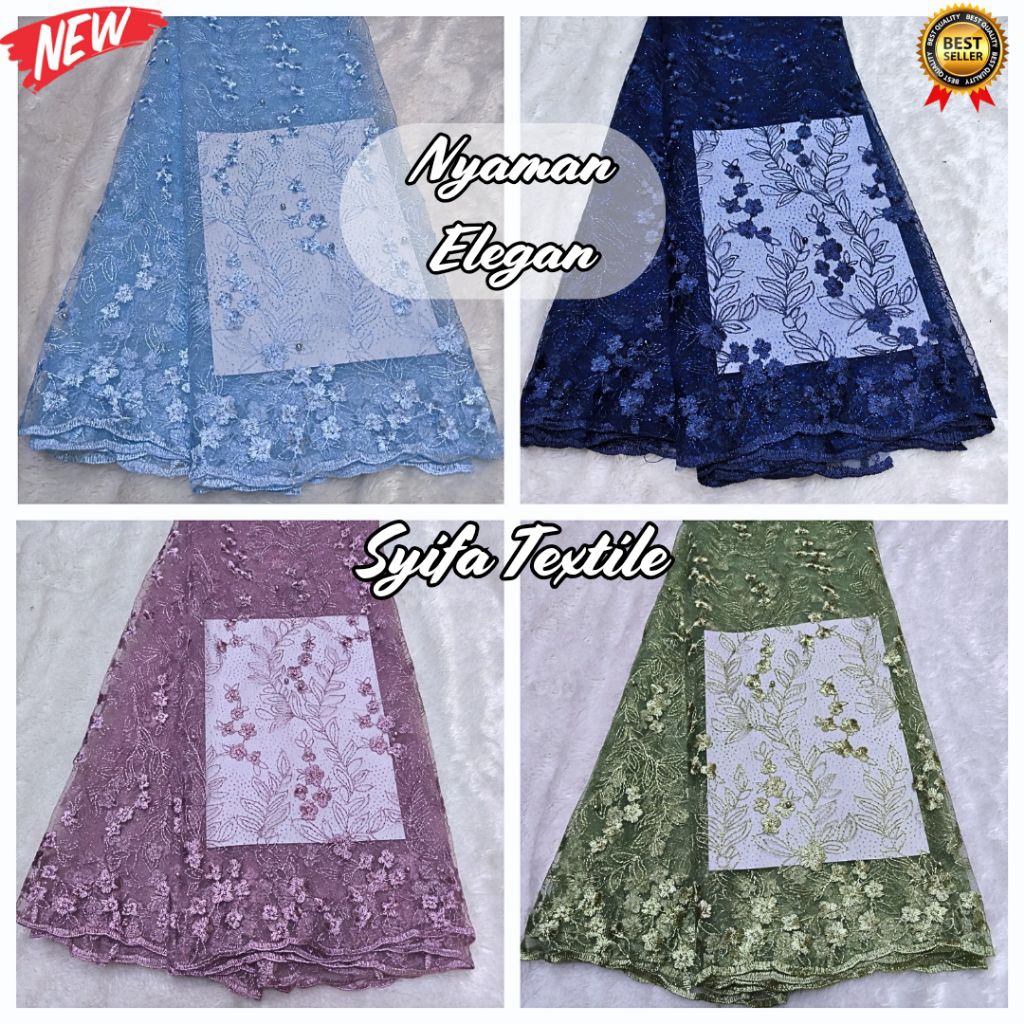 PROMO. Kain Brokat / Kain Brokat Meteran / Kain Tile Mutiara / Kain Brukat Meteran / Kain Tile Bordi