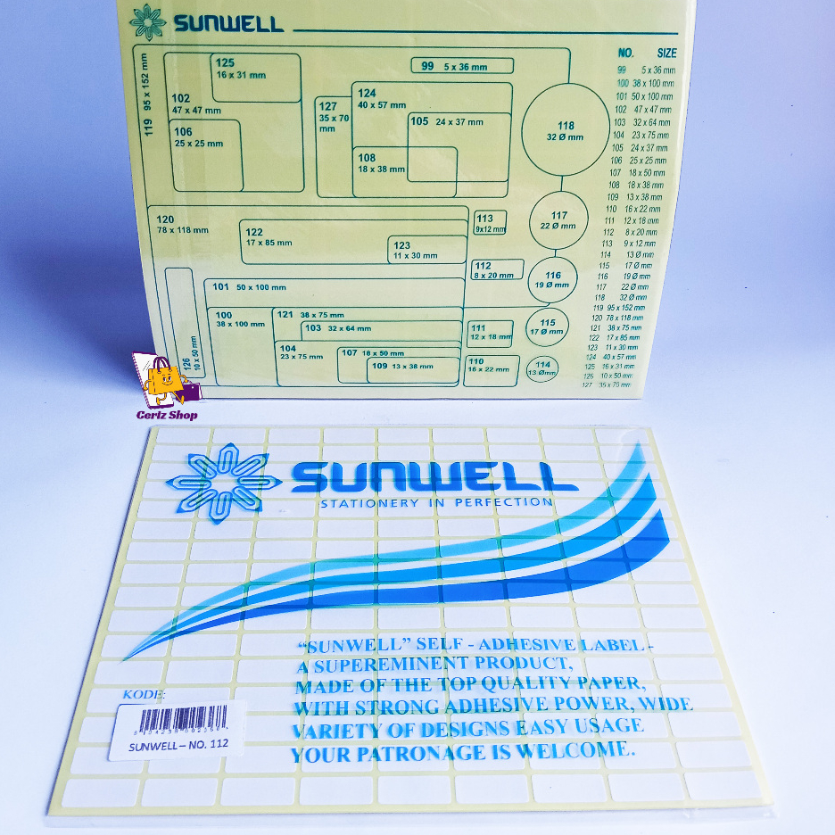 

Label Harga SUNWELL Stationery - 1Pack = 7lembar