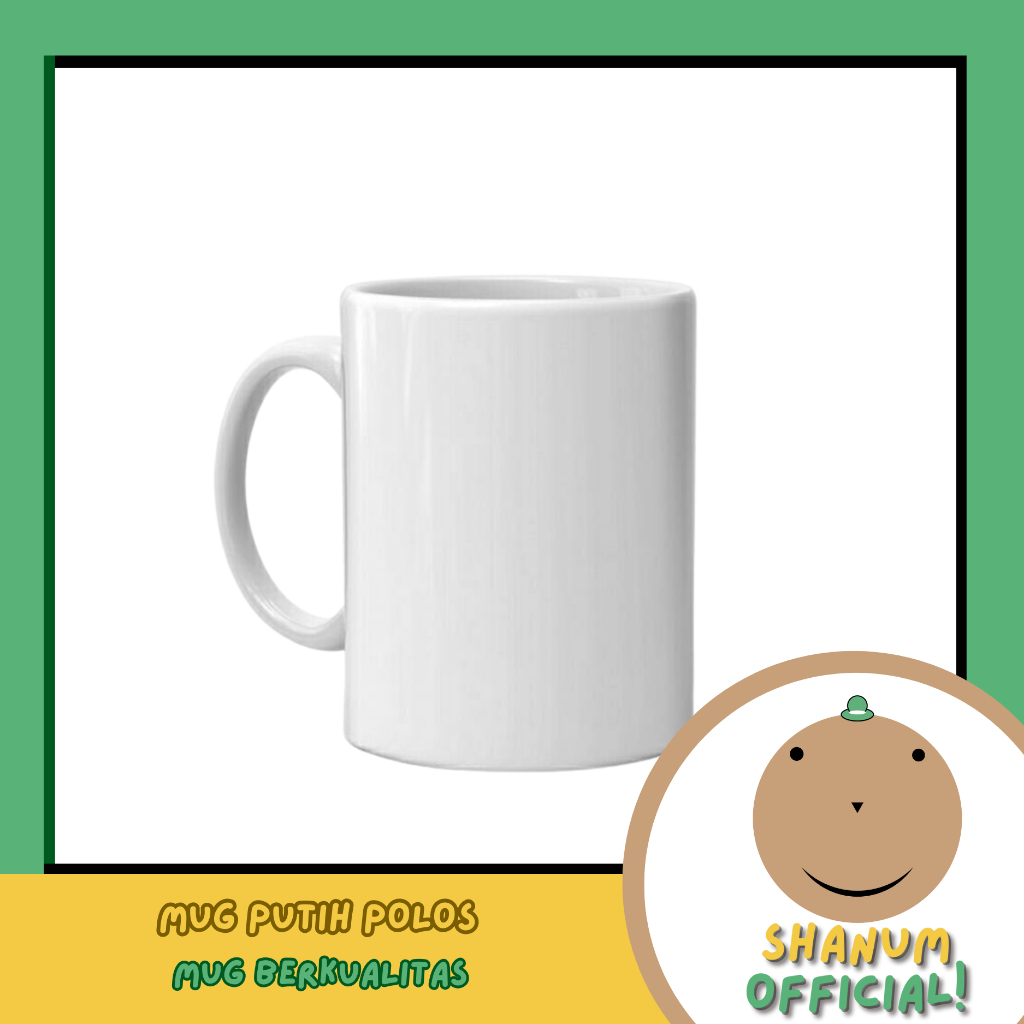Mug Lokal Polos Coating Bahan Keramik / Mug Putih Coating Sablon