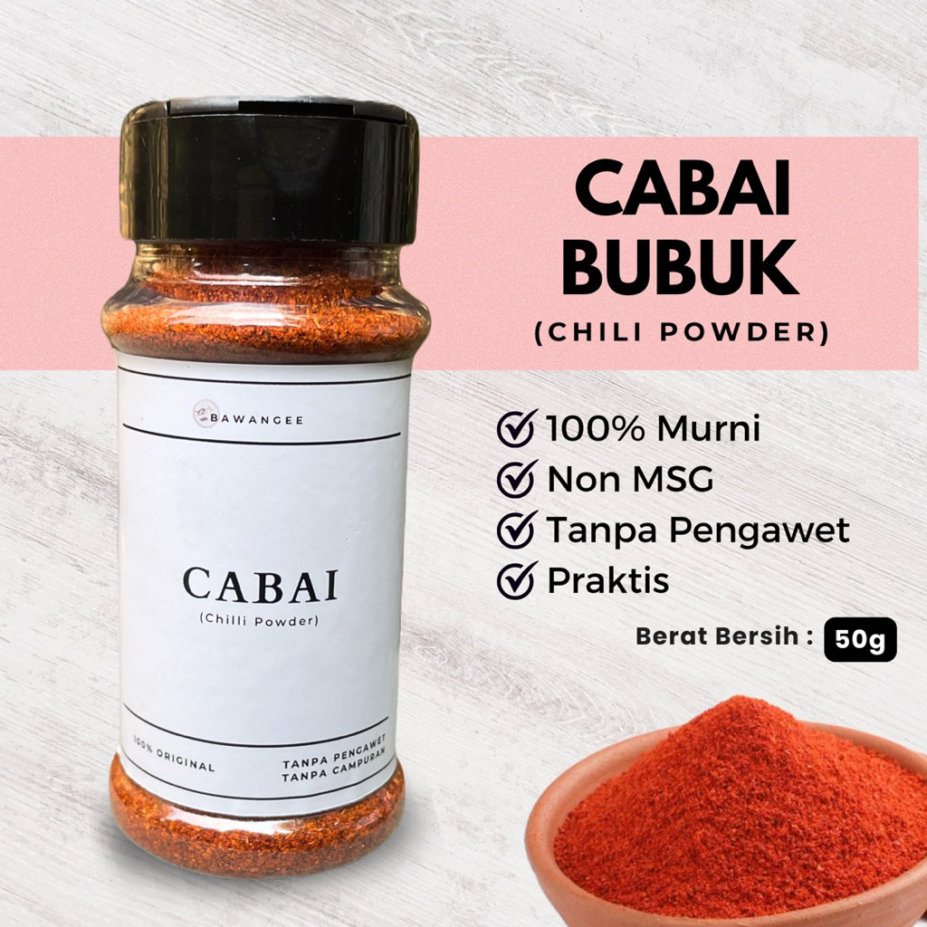

Cabai Extra Pedas Bubuk Bumbu Masak Dapur Rempah 50gr