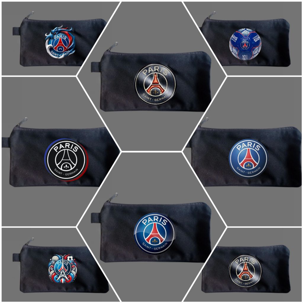 

Tempat pensil logo bola/Tempat alat tulis bola paris st germaint/Tepak kanvas/Tempat kosmetik/Tempat kartu/Tempat pensil bola