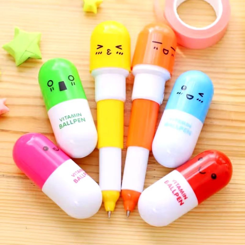 

Pulpen Kapsul Pen Unik Pena Vitamin Kapsul Pena Lucu Souvenir