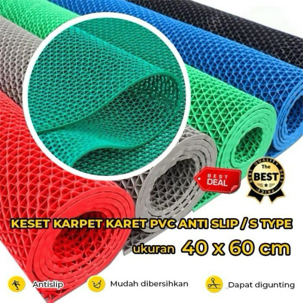 Keset Karpet Karet PVC Anti Slip Kamar Mandi,Karpet Masjid,Karpet Dapur