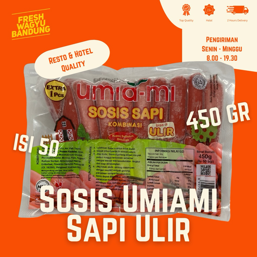 

UMIAMI SOSIS SAPI ULIR ISI 50 Daging Sapi Halal Bernardi 450g