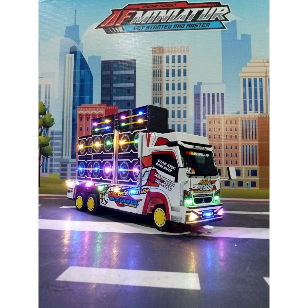 Miniatur truk sound horeg / miniatur sound horeg / mainan truk towing
