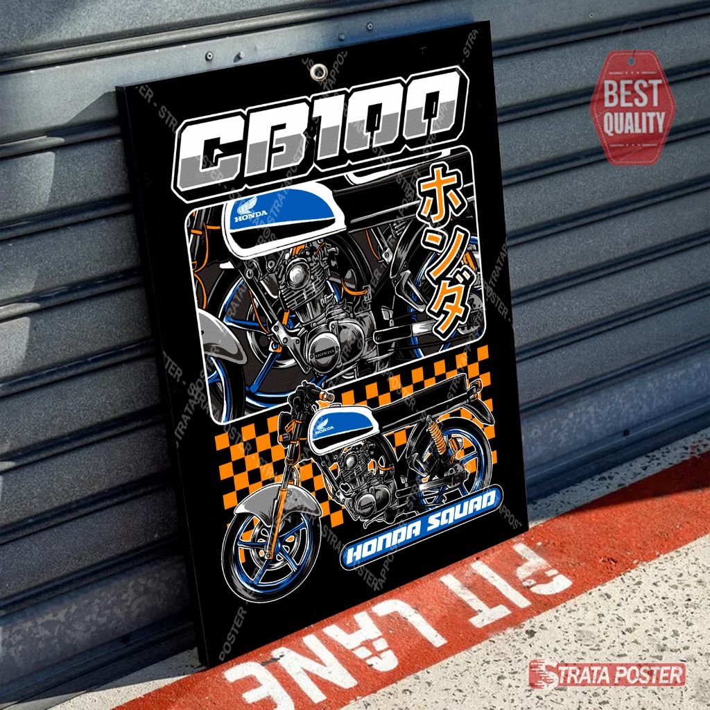 Poster motor honda cb 100 Hiasan dinding bengkel