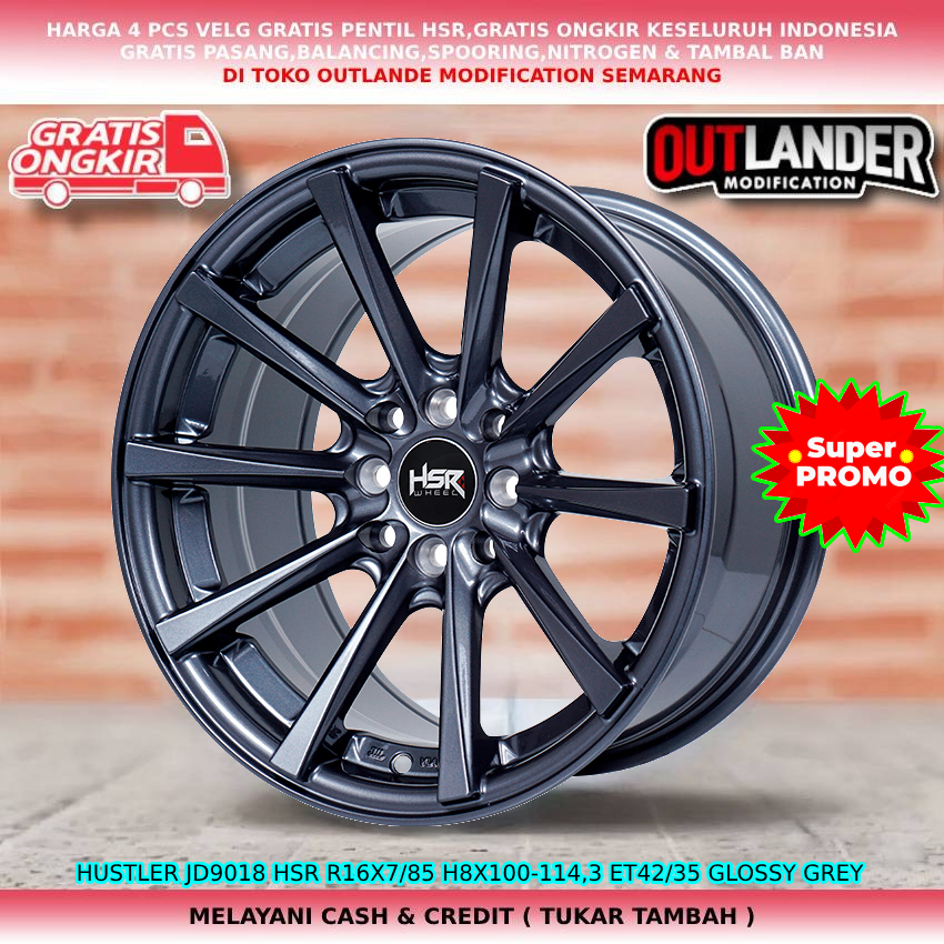 velg racing ring 16 lebar 7/85 Et 42/35 untuk mobil Evalia Livina Avanza dll hsr hustler ring 16