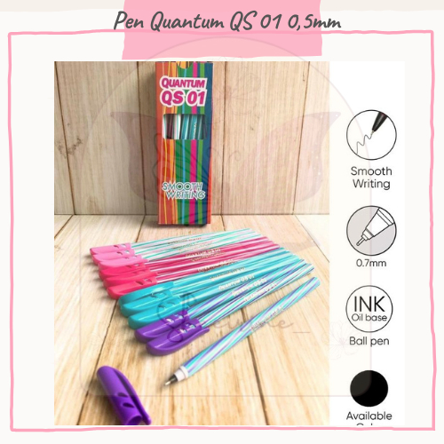 

Pen Quantum QS 01 0,5mm Pulpen Lilin Standard Bolpoin Hitam Pena Ballpoint Alat Tulis HARGA PER PCS