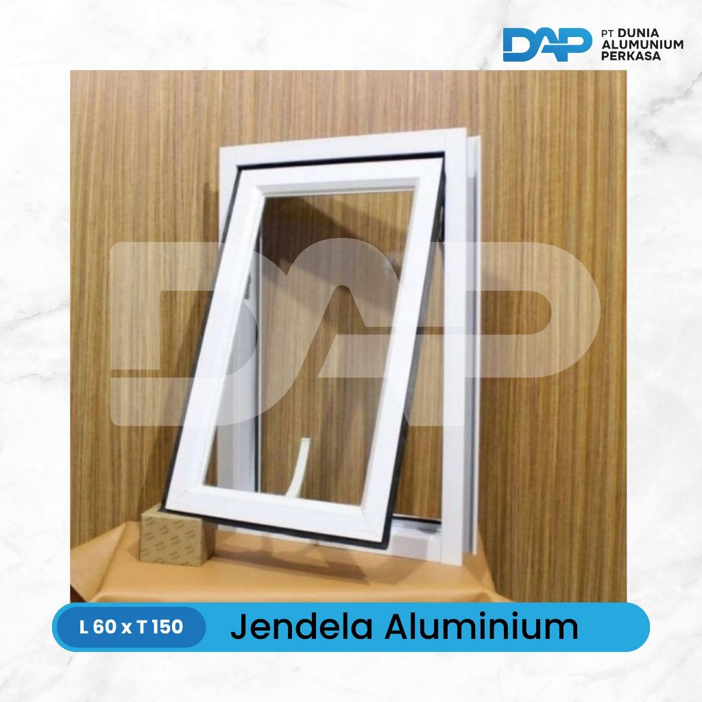 Jendela Aluminium 60 x 150 - Jendela Alumunium / Kusen Jendela Kaca Anti Rayap Anti Karat Kokoh Kuat