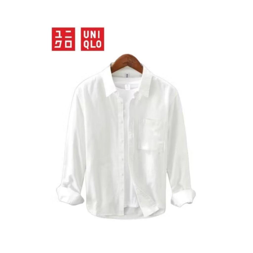Kemeja Putih Uniqlo Kemeja Premium Kemeja Pria Lengan Panjang