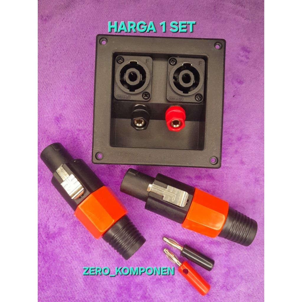 TERIMINAL BOX SPEAKER + JACK SPIKON BUNTUT +JACK BANAN.1SET