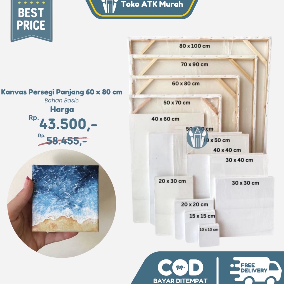 

KODE J74Y Kanvas Lukis Basic Persegi 6 x 8 cm Canvas Board