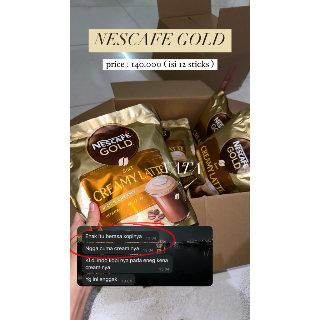 

NESCAFE GOLD KOPI CREAMY LATTE 3 in 1