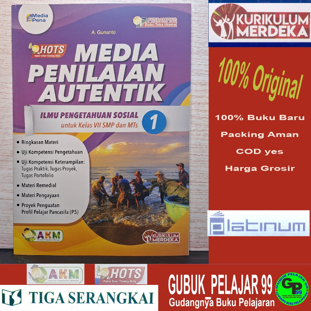Media Penilaian Autentik IPS Kelas 7 SMP/MTs Kurikulum Merdeka TIGA SERANGKAI Media Pena Revisi 2025