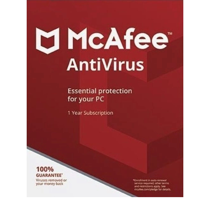 McAfee AntiVirus 1 Device 1 Year McAfee Key