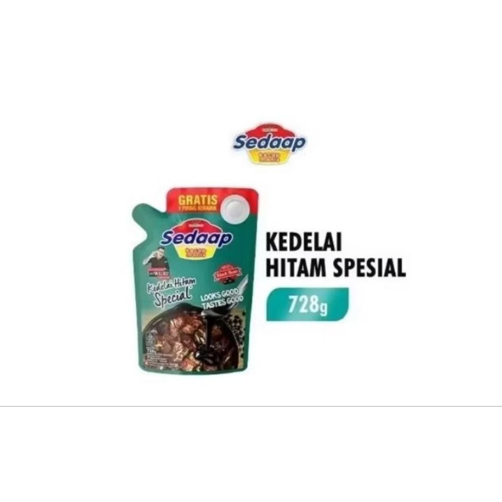 

sedaap kecap manis kedelai hitam spesial pouch 725gr(tanpa piring)
