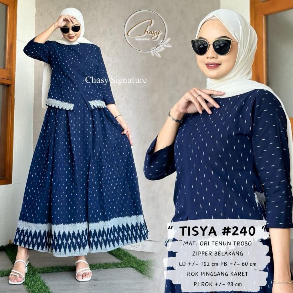 TISYA ONESET SETELAN WANITA BAHAN TENUN TROSO PREMIUM ROK DAN ATASAN WANITA
