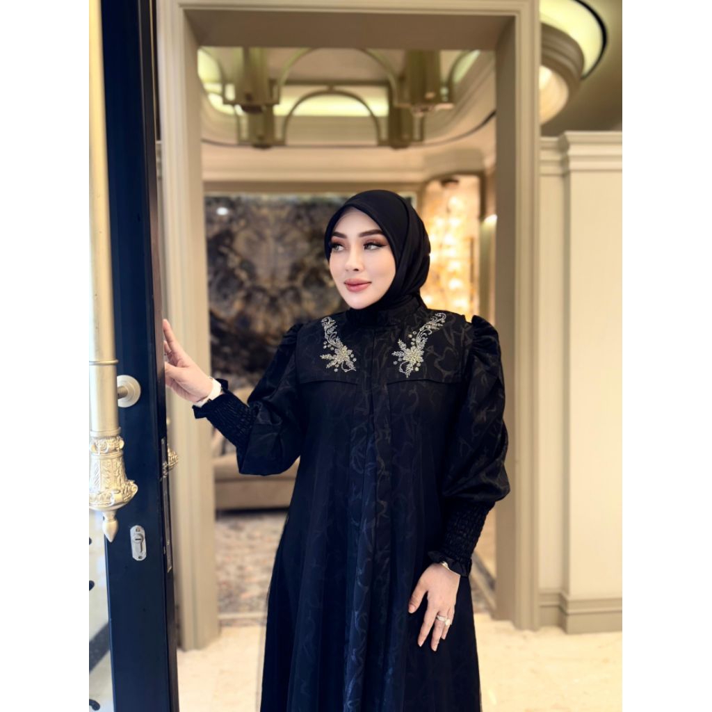 shellasaukia gamis hitam outer tile