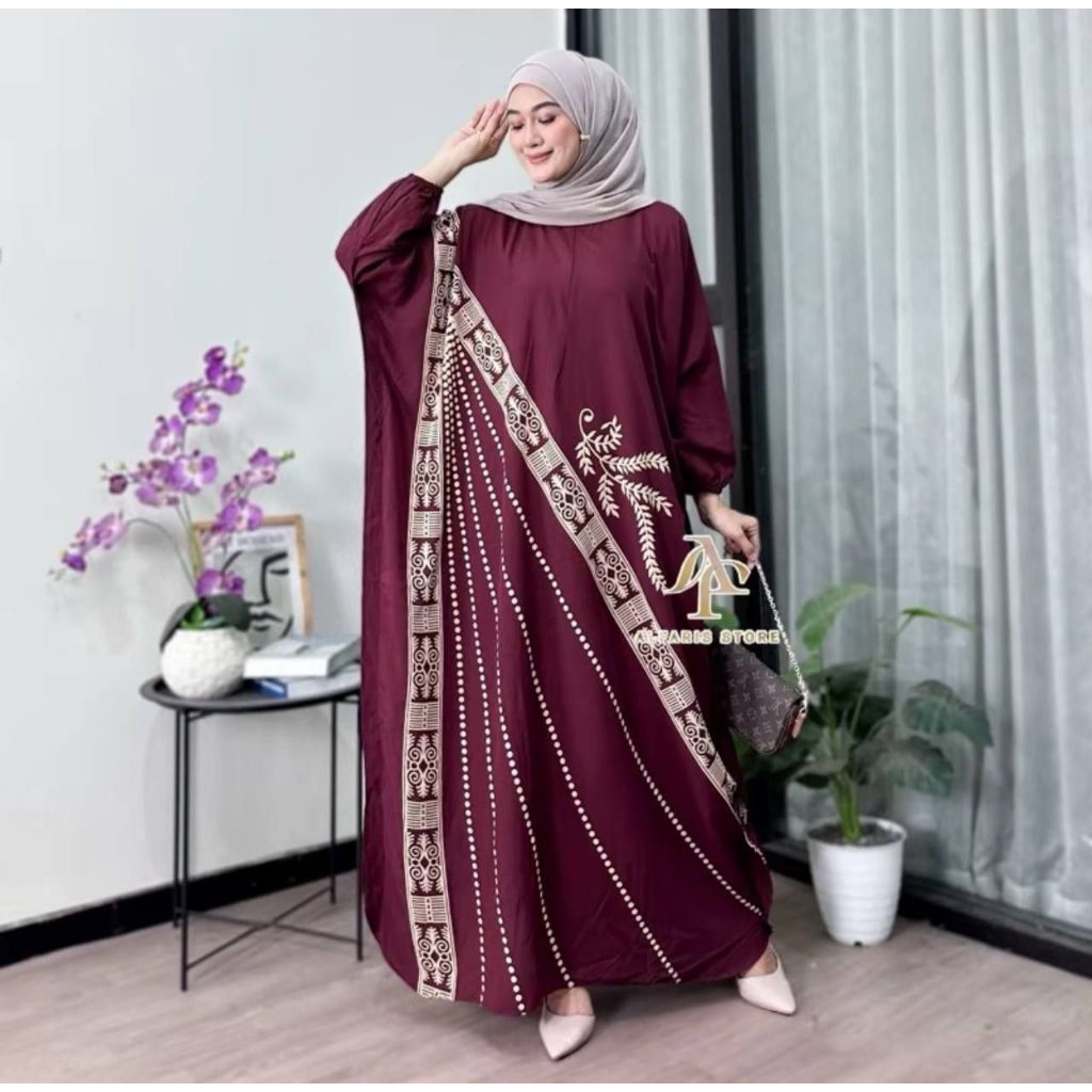 Kaftan Motif Yana Gamis Dress Midi Daster Kaftan Wanita Panjang Kaftan Premium Kaftan Remaja Dewasa 