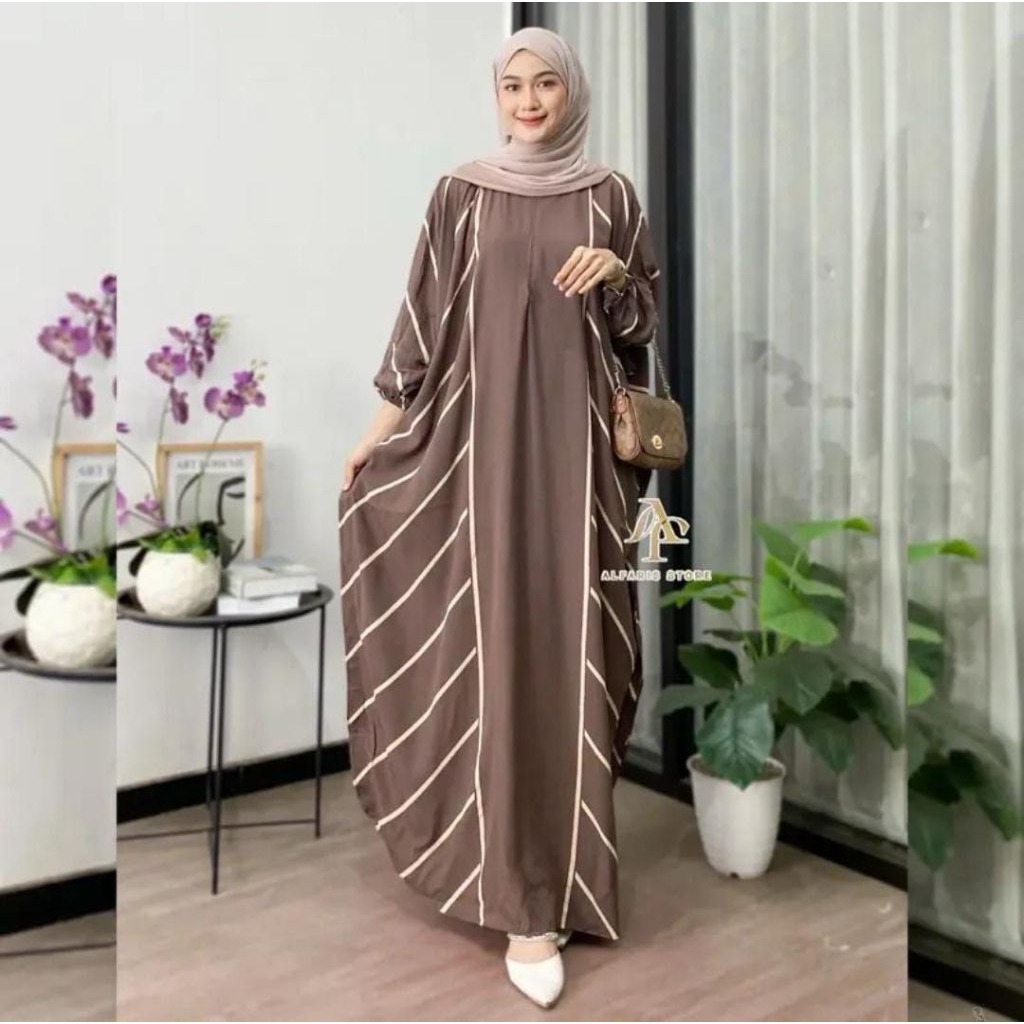 Kaftan Motif Lila Gamis Dress Midi Daster Kaftan Wanita Panjang Kaftan Premium Kaftan Remaja Dewasa 