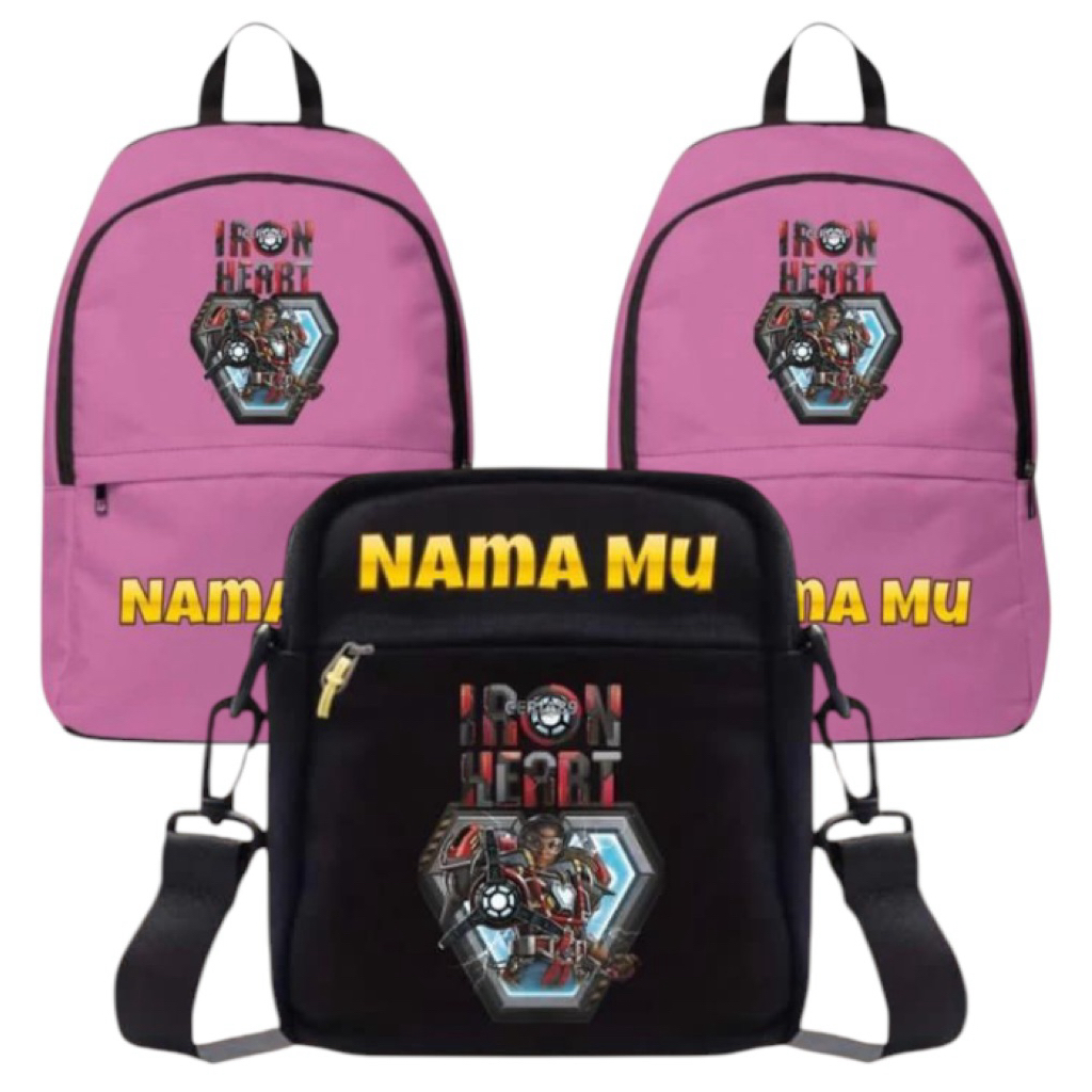 Tas Iron Heart untuk Anak Sekolah dan Mengaji Terbaru Tas Ransel Iron Heart Terlaris dengan Gambar I