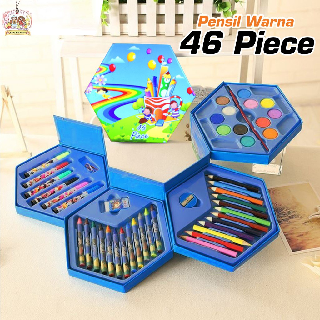 

Crayon Set 46 Pcs Crayon Oil Paste Pensil Warna Pensil Warna Lengkap Alat Mewarnai Alat Melukis