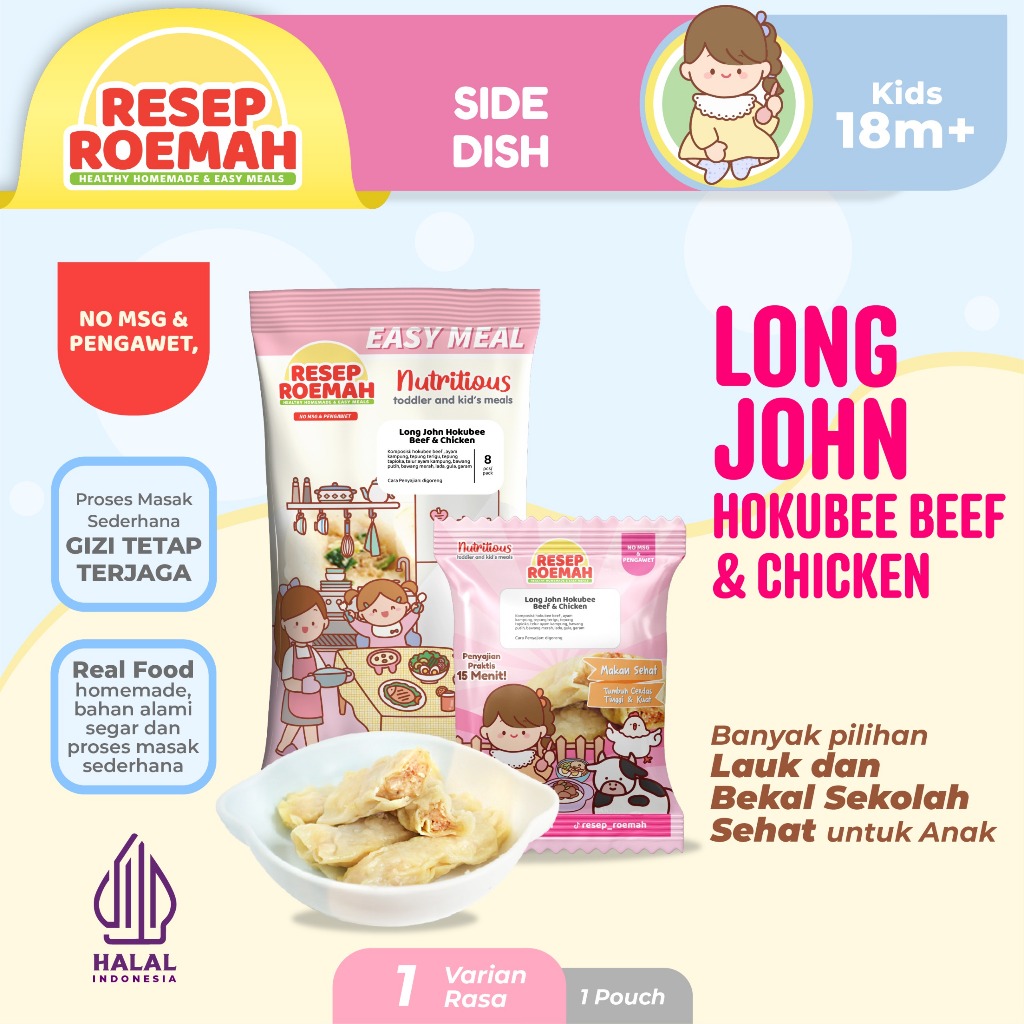 

Resep Roemah Long John Hokubee Beef & Chicken / Long John Hokubee & Ayam / Kids / Homemade Frozen Food / No MSG