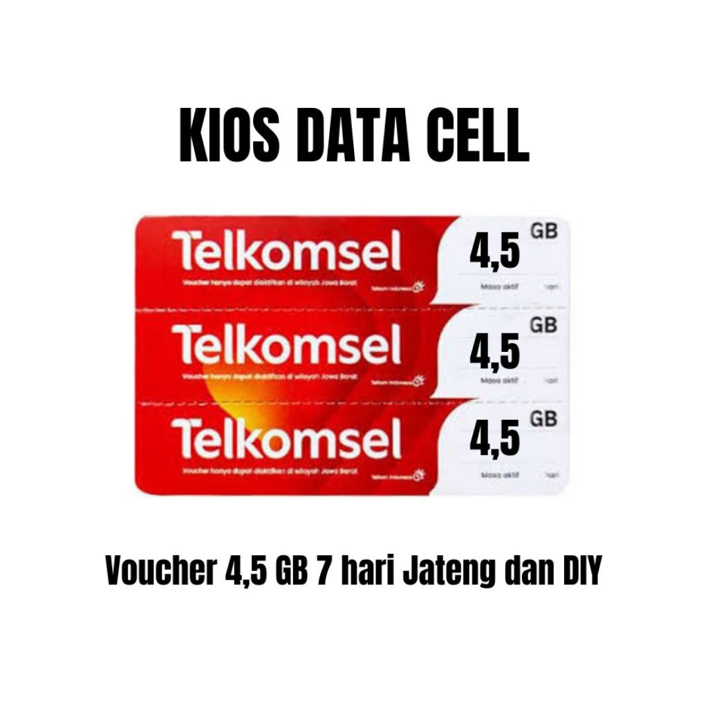 Voucher Telkomsel 4,5 GB 7 Hari Jateng DIY