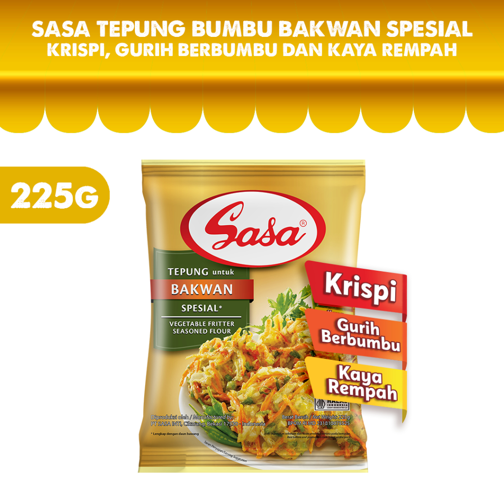 

Sasa Tepung Bakwan Spesial Bervitamin & Bermineral 225gr