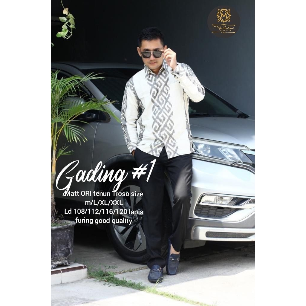 Kemeja Tenun Pria Lengan Panjang – Baju Etnik Modern Katun Troso Asli Elegan Size M L XL XXL