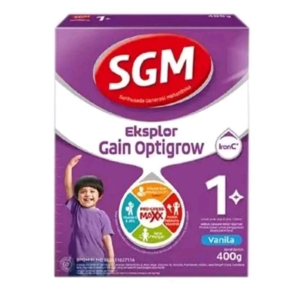 

SGM Eksplor Gain Optigrow Susu Formula Anak 1 Tahun ke Atas (400Gram)