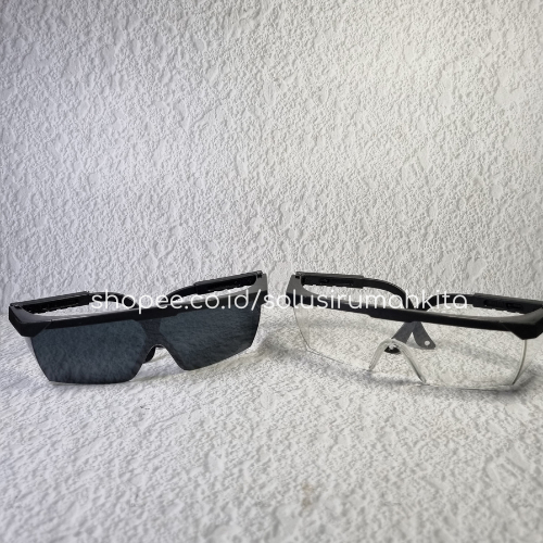 Kacamata Safety / Kacamata Kerja / Kacamata Proyek Clear/Bening, Hitam