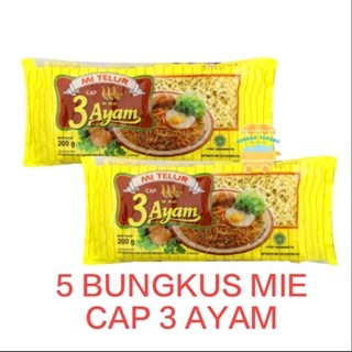 

PROMO Mie Telur Cap 3 Ayam 200gr 5 Bungkus Mie Telor 3 Ayam COD