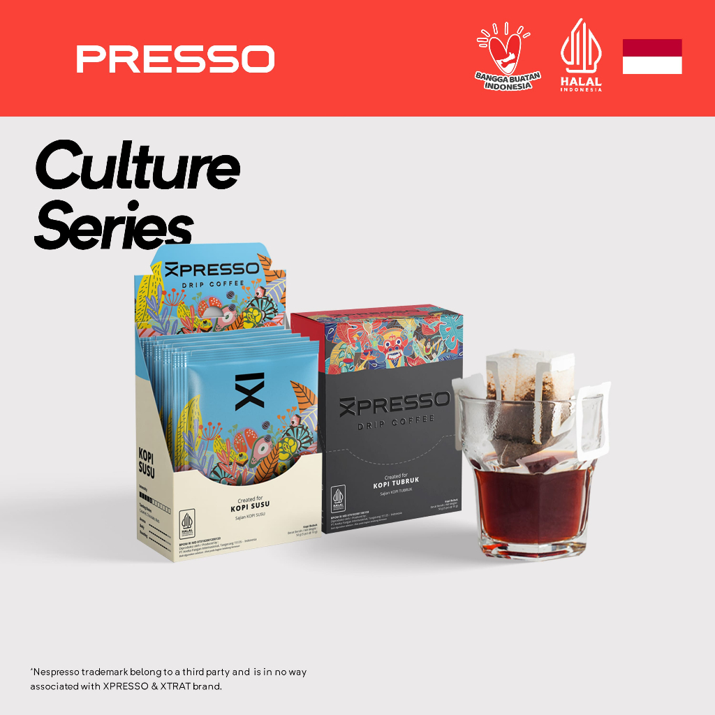 

XPRESSO Drip Bag Coffee - CULTURE SERIES - Kopi Drip 5 Pcs
